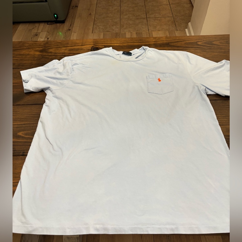 Ralph Lauren Light Blue Tee with Orange Logo